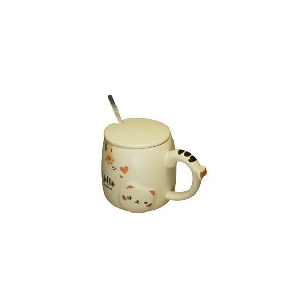 TAZA C/TAPA Y CUCHARA GATITO (MOÑITO EN EL ASA) - Imagen 5