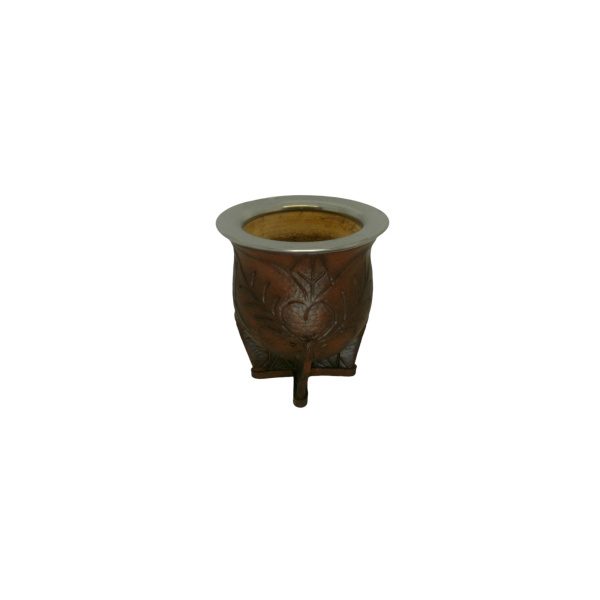 MATE CAMIONERO ACERO LISO Y CUERO TALLADO - Imagen 3