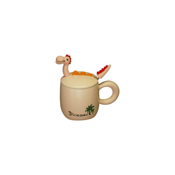 TAZA C/TAPA Y CUCHARA DINOSAURIO - Imagen 3