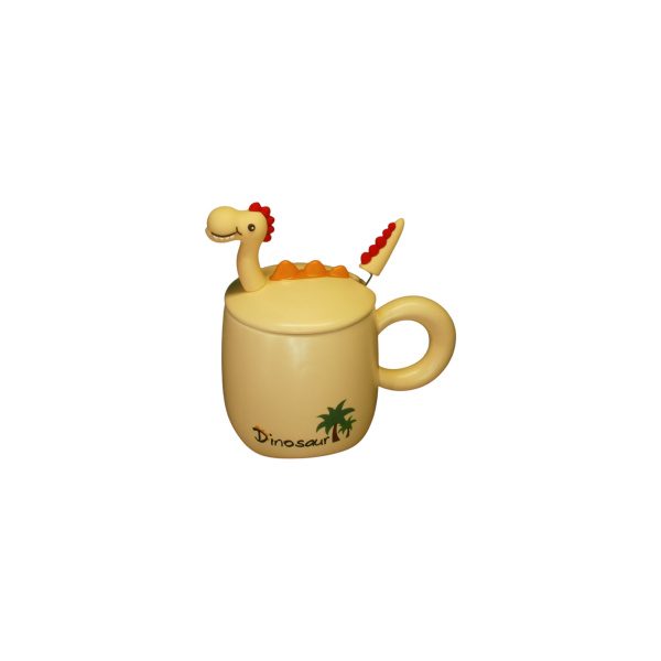 TAZA C/TAPA Y CUCHARA DINOSAURIO - Imagen 2