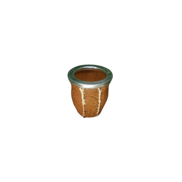 MATE ALGARROBO CON CUERINA Y TIENTO (ÑANDU) - Imagen 2
