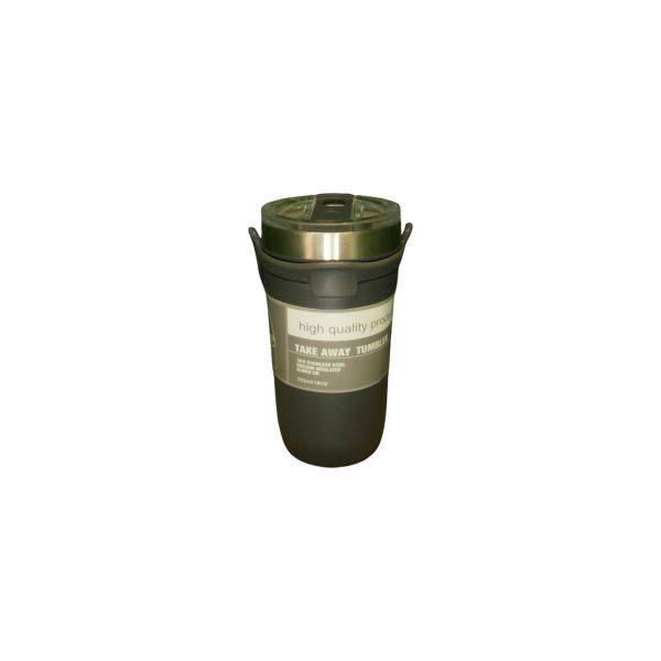 VASO TERMICO ACERO C/TAPA ACRILICO Y CORREA DE SILICONA 500ML