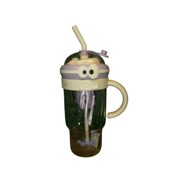VASO PLASTICO CON ASA, INFUSOR Y SORBETE OJITOS - Imagen 2