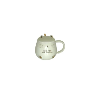 TAZA C/ TAPA Y CUCHARA GATO KAWAII