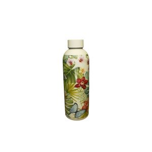 BOTELLA ACERO 500ML CON TAPA A ROSCA FLORES