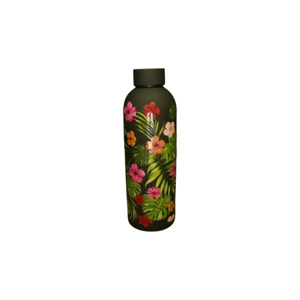 BOTELLA ACERO 500ML CON TAPA A ROSCA FLORES - Imagen 3