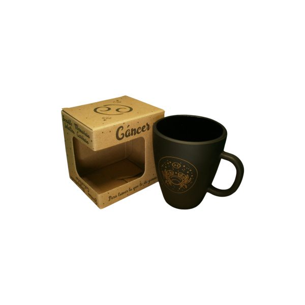 TAZA VIDRIO NEGRA ZODIACO EN CAJA - Imagen 10