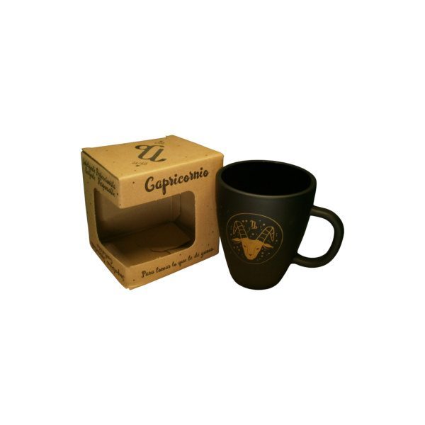 TAZA VIDRIO NEGRA ZODIACO EN CAJA - Imagen 11