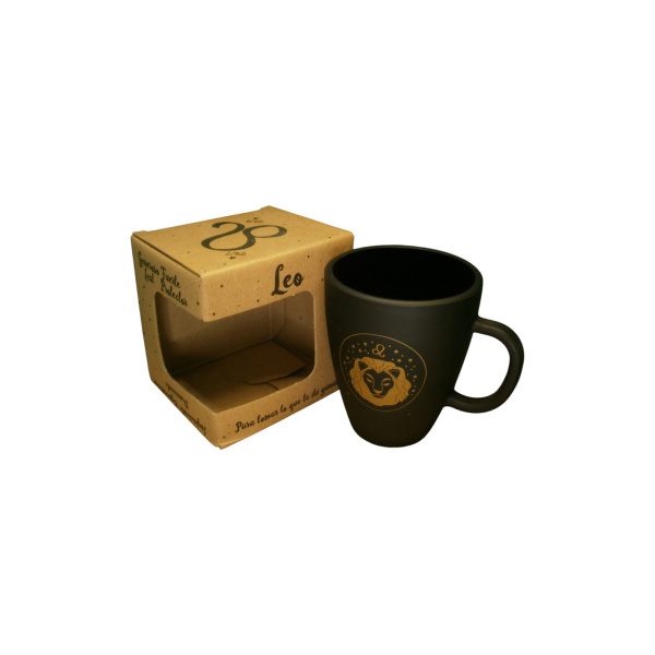 TAZA VIDRIO NEGRA ZODIACO EN CAJA - Imagen 7