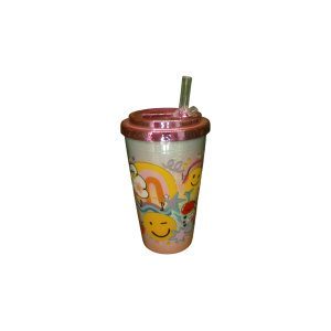 VASO ACRILICO CRESKO GLITER C/PICO
