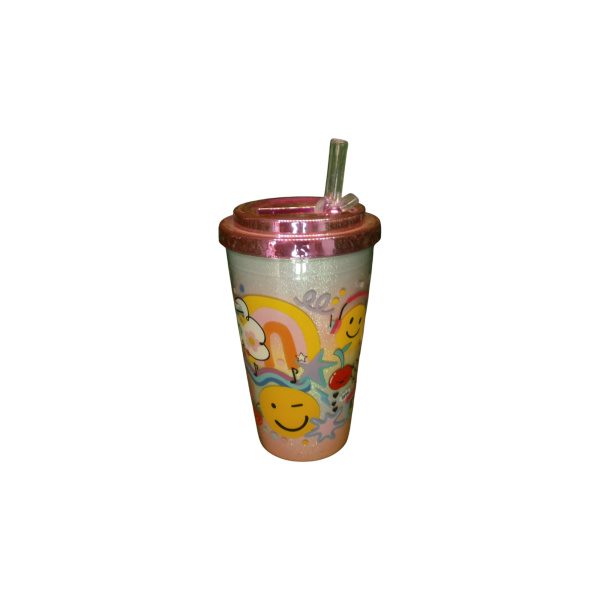 VASO ACRILICO CRESKO GLITER C/PICO