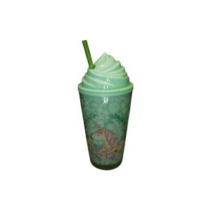 VASO ACRILICO GEL TAPA HELADO UNICORNIO