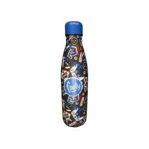 BOTELLA ACERO 500ML ENGOMADA FOOTY C/TAPA A ROSCA