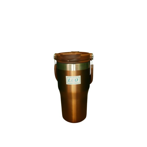 VASO TERMICO ACERO LUO 600ML DOBLE PICO (NEGRO / MARRON) - Imagen 2