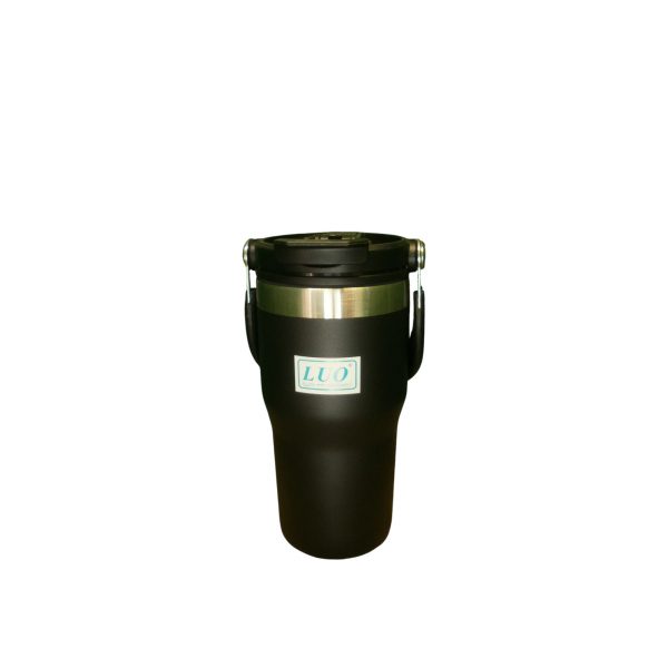 VASO TERMICO ACERO LUO 600ML DOBLE PICO (NEGRO / MARRON)