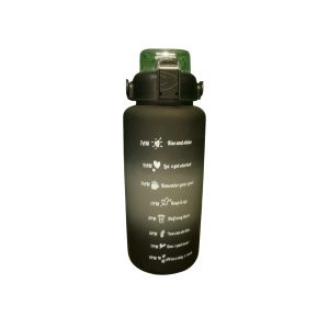 BOTELLA PLASTICO MOTIVACIONAL 2L NEGRA/MULTICOLOR