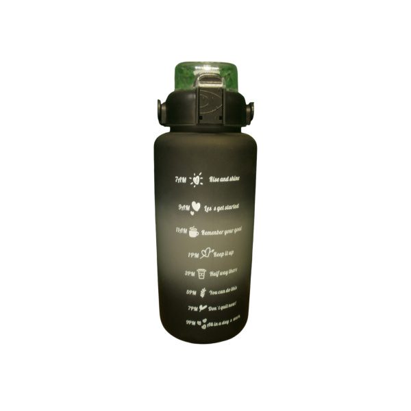 BOTELLA PLASTICO MOTIVACIONAL 2L NEGRA/MULTICOLOR
