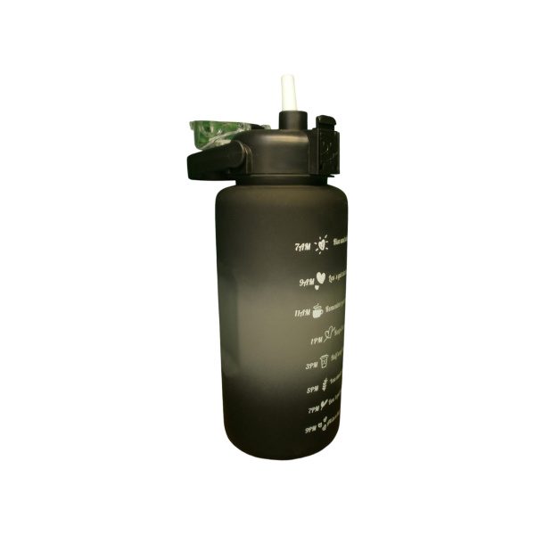 BOTELLA PLASTICO MOTIVACIONAL 2L NEGRA/MULTICOLOR - Imagen 2