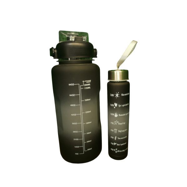 BOTELLA PLASTICO MOTIVACIONAL 2L NEGRA/MULTICOLOR - Imagen 3