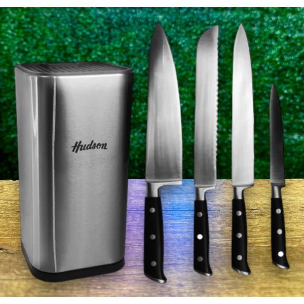 SET CUCHILLAS X4 + SOPORTE ACERO HUDSON - Imagen 2