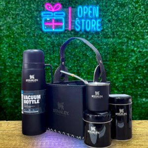SET MATERO COMPLETO STANLEY (TERMO MEDIA MANIJA + SET TARROS + MATE + BOMBILLA + CANASTO)