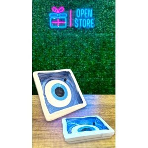 PORTA SAHUMERIO CUENCO CUADRADO DE ARCILLA CON OJO TURCO