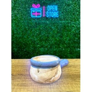 CUENCO SAHUMADOR ARCILLA GRANDE CON BORDE AZUL