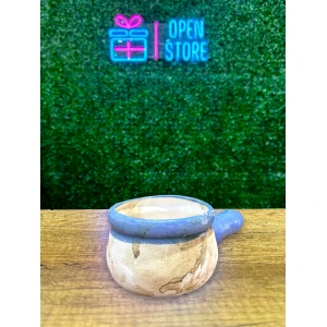 CUENCO SAHUMADOR ARCILLA GRANDE CON BORDE AZUL