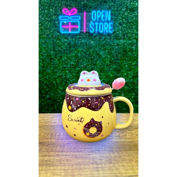 TAZA CON TAPA Y CUCHARA DONA