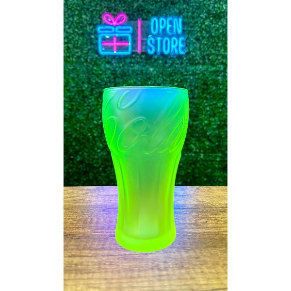 SET X 4 VASOS VIDRIO FLUO COCA COLA - Imagen 4