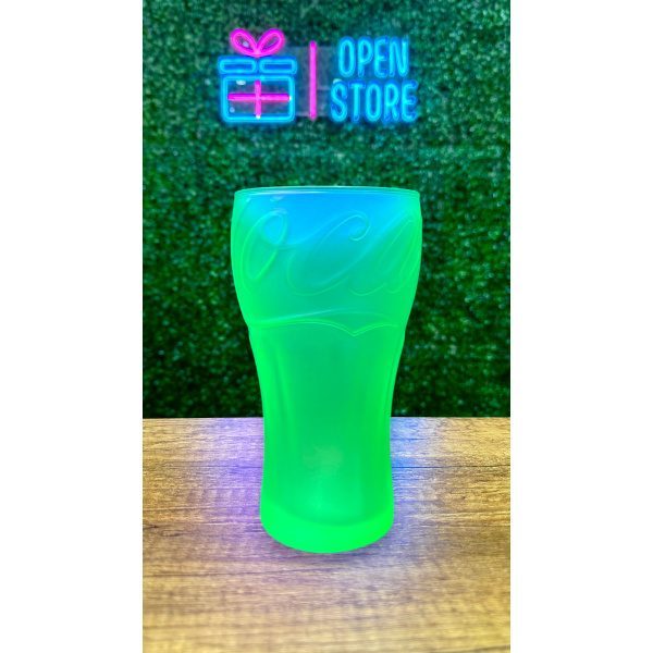 SET X 4 VASOS VIDRIO FLUO COCA COLA - Imagen 5