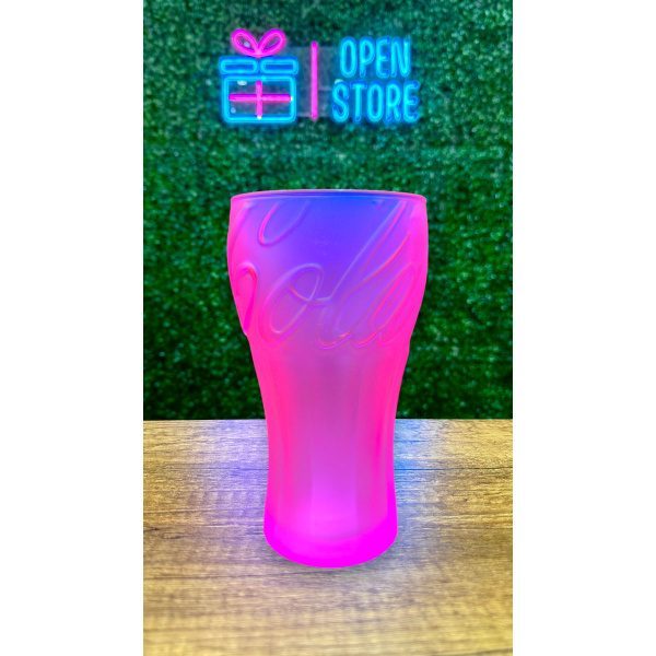 SET X 4 VASOS VIDRIO FLUO COCA COLA - Imagen 2