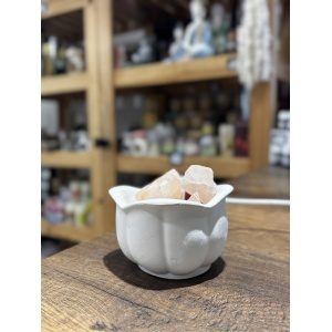 LAMPARA DE SAL VASO FORMA DE FLOR