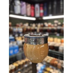 MATE IMPERIAL DE LAPACHO LAQUEADO CON VIROLA ACERO LISA