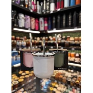 MATE PLASTICO TERMICO SILVER CON BOMBILLA Y EXTRACTOR