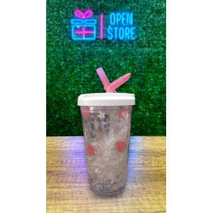 VASO ACRILICO CON GEL FRUTAS
