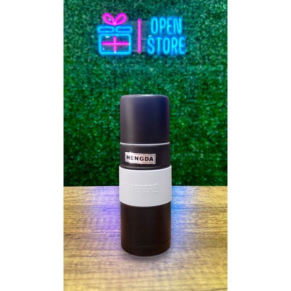 MATE LISTO ACERO 500ML (NEGRO-MARRON)