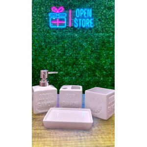 SET BAÑO 4P CERAMICA "PURE SAVON"