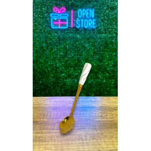 CUCHARA METAL DORADA CON MANGO
