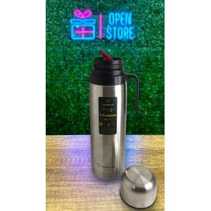 TERMO ACERO 1L MEDIA MANIJA TERMOLAR PLATEADO