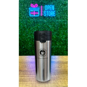 VASO TERMICO ACERO C/TRABA (PLATEADO - CAFE - BLANCO)