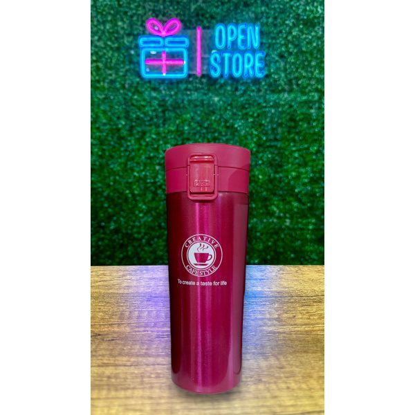 VASO TERMICO ACERO C/TRABA (NEGRO - FUCSIA) - Imagen 3