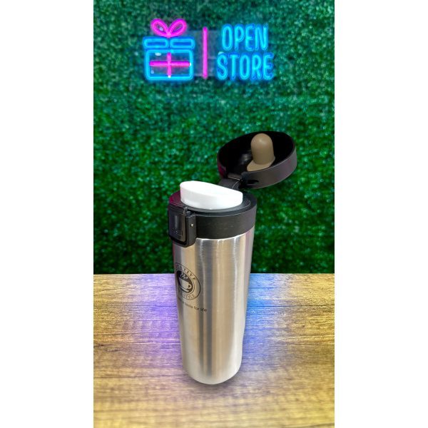 VASO TERMICO ACERO C/TRABA (PLATEADO - CAFE - BLANCO) - Imagen 2