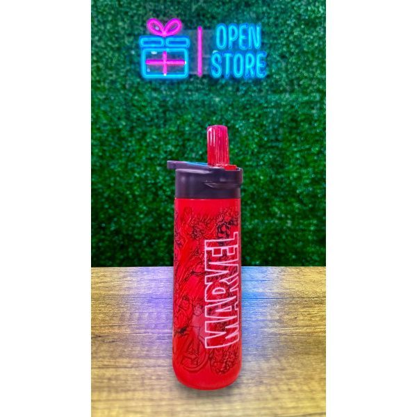 BOTELLA INFANTIL PLASTICO CON PICO MARVEL