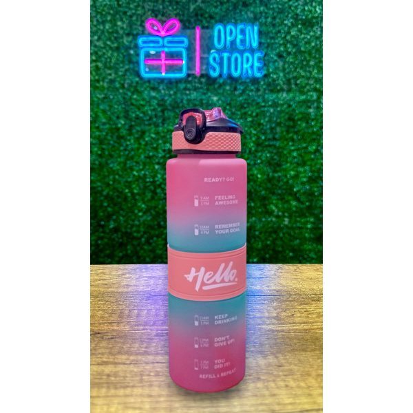 BOTELLA PLASTICO MOTIVACIONAL 1L HELLO - Imagen 2