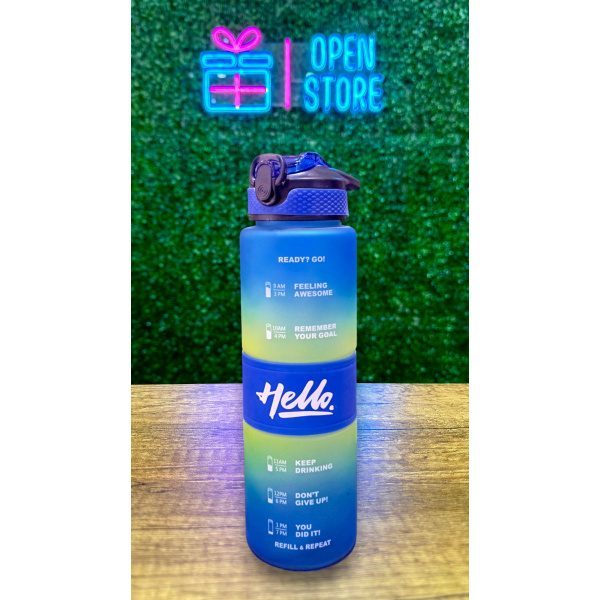 BOTELLA PLASTICO MOTIVACIONAL 1L HELLO
