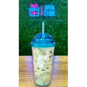 VASO ACRILICO SUMMER DINOSAURIO BRILLA EN LA OSCURIDAD