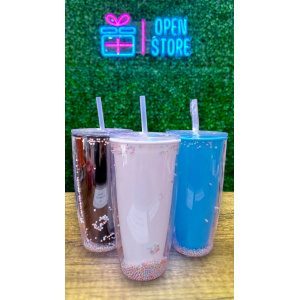 VASO ACRILICO XL COLOR CON PELOTITAS