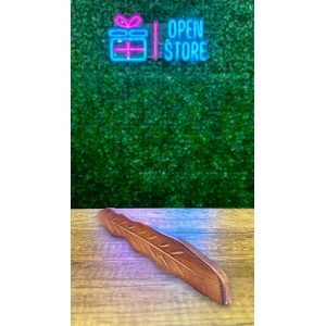 PORTA SAHUMERIO TABLA MADERA FORMA HOJA