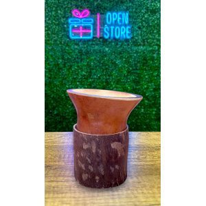 MATE PORONGO CON BASE DE CUERO CRUDO